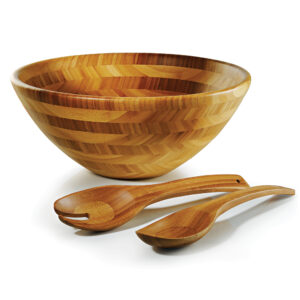 CJ-700333 - Conjunto para salada em bambu Sevilha - 3 peças