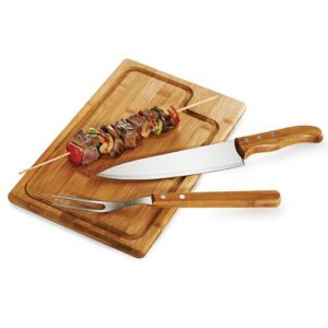 MB-704093 - Conjunto Para Churrasco Em Bambu/Inox Texas - 3 Pçs